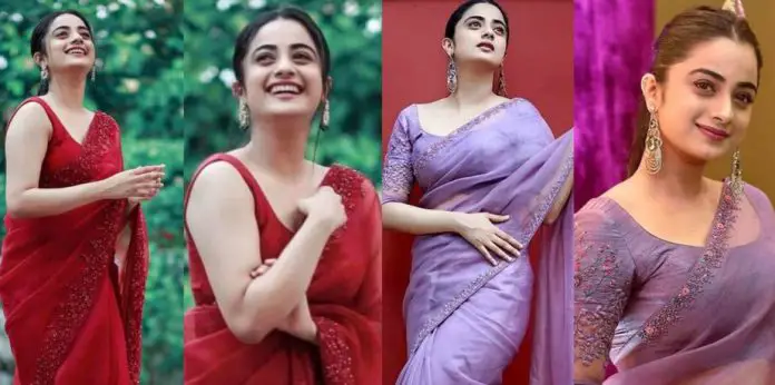 namitha-pramod-in-organza-sarees-by-paris-de-boutique-scaled