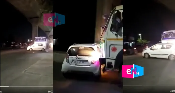 car dragged by truck
