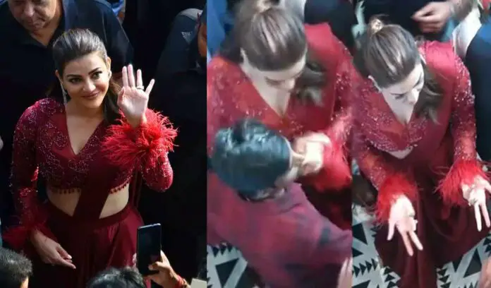 Kajal-Aggarwal-gives-stern-response-after-fan-touches-inappropriately