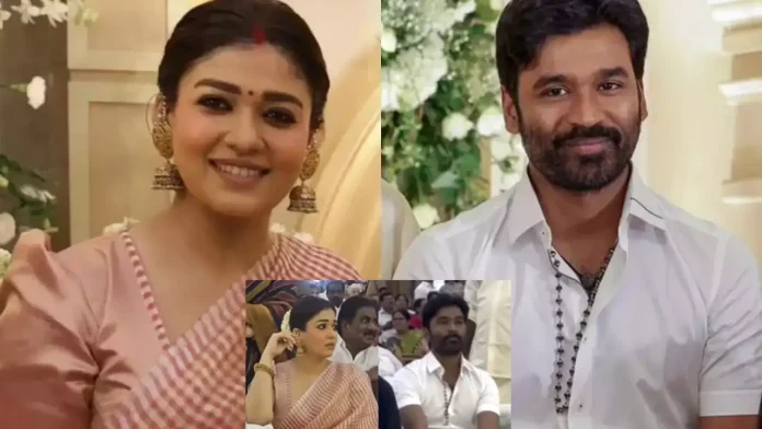 nayanthara and dhanush avoid each other during the wedding of tamil producer