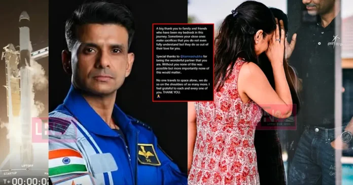 shubanshu shukla indian astronaut touching note about his wife just before the his journey to international space station
