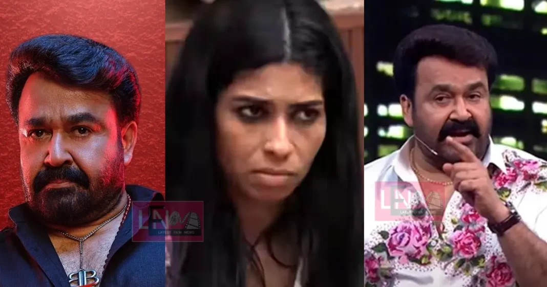 renu sudhi bigg boss mohanlal angry