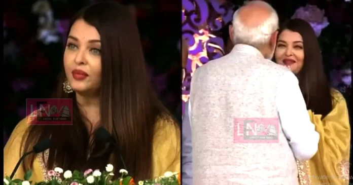 aiswarya rai touches pm modi feet