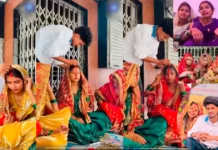 സോഷ്യൽ മീഡിയയിലെ താരങ്ങളായ മൂന്ന് സഹോദരിമാർ ഒരേ കാമറാമാന് വരണമാല്യം ചാർത്തി; യുപിയിലെ അംറോഹയിൽ നടന്ന ഈ അപൂർവ്വ വിവാഹം വിവാദമാകുന്നു